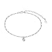 s.Oliver Fußkette 925 Sterling Silber Damen Sommerschmuck, 22+5 cm, Silber, Muschel, Kommt in Schmuck Geschenk Box, 2032127