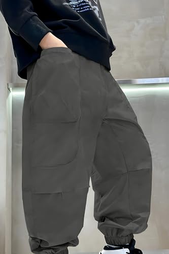 Pantalon cargo décontracté garçons résistant et facile à enfiler gris