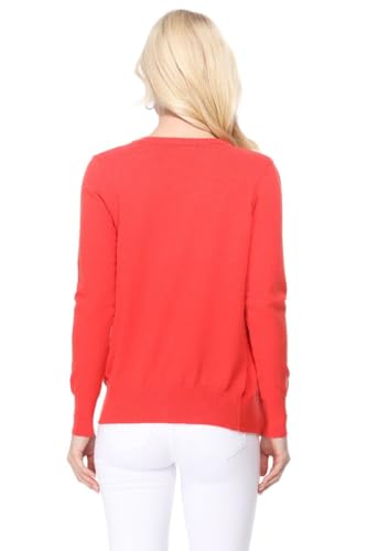Image of YEMAK Women's Knit Cardigan Sweater - Long Sleeve V-Neck Basic Classic Casual Button Down Knitted Soft Lightweight Top