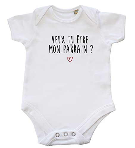 DSTNY Body Bébé Veux tu être mon parrain Blanc 0-3 mois