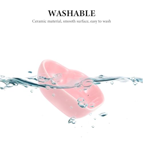 UKCOCO Keramik Hamster Napf Futterschale Meerschweinchen Futternapf 3 Stücke Herzfrom Hund Futterstation Wassernäpfe Katze Futterspender Kleintierfutterschale für Rennmaus Eichhörnchen Feeder Geschirr