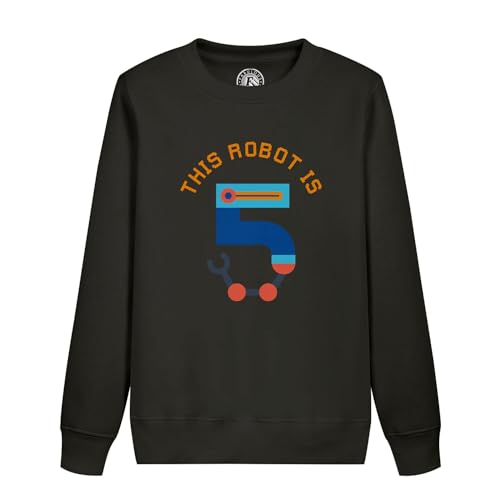 Sweatshirt enfant robot 5 ans vêtement anniversaire graphique pour garçon et fille