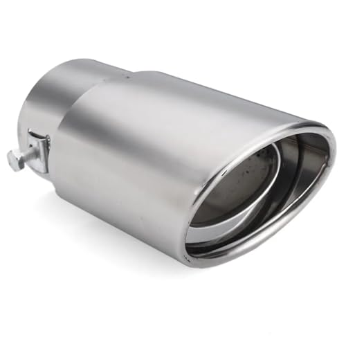 Tubo Escape Coche Universal 14.5 Cm 2.4 Silenciador Coche Punta Redonda Tubo Acero Inoxidable Accesorios Cola Cromada