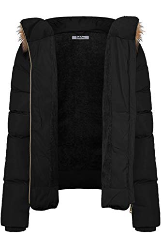 BodiLove Women's Fur Hooded Utility Jacket With Zipper and Fannel Lining4