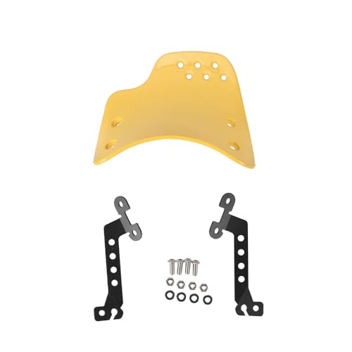 Pare-brise moto Scrambler anti-fatigue argent jaune universel