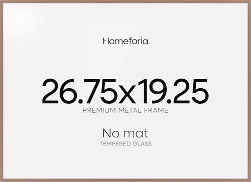 Image of Homeforia 19.25x26.75 Mocha Puzzle Frame, High End Metal 19.25 x 26.75 Picture Frames without Mat, 26.75x19.25 Thin Poster Frame for Wall, 19.25by26.75 Puzzle Frames, Tempered Glass, Wall Kit, Set of 2