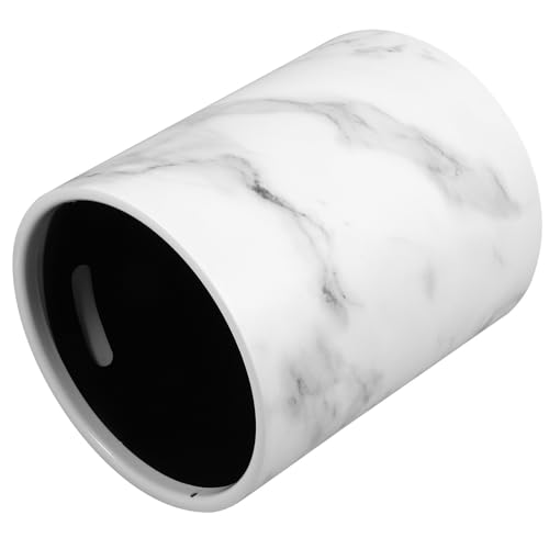 Poubelle à marbrure blanche 12l Healvian moderne sans couvercle