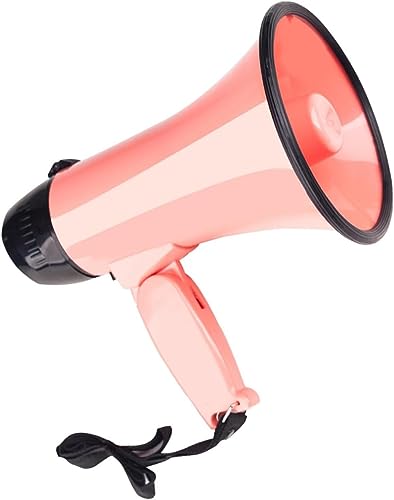 TRQQO 拡声器 25W ハンドヘルドスピーカー240秒録音折り畳み式ハンドル録音軽量 クリアなサウンド イベント・講演会・説明会・集会などに最適 アナウンス災害アラーム屋外マイク (ライトピンク)