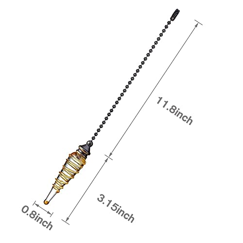 Image of Ceiling Fan Pull Chain 12 inch Cristal Bullet Pull Chain Extender Ceiling Fan Pulls Ornament with Ball Fan Chain Connector for Ceiling Fan Light, 1PCS (Cristal Bullet)