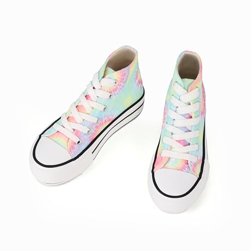 JUDIS Girls’ Platform Canvas Shoes Lace-up Fashion Sneakers Low Top and High Top Casual Shoes for Girls4