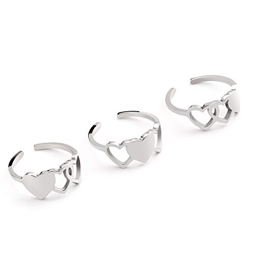 3 Sisters Ring Set Three Heart Rings of 3 Friendship Ring 3 Sister Gift