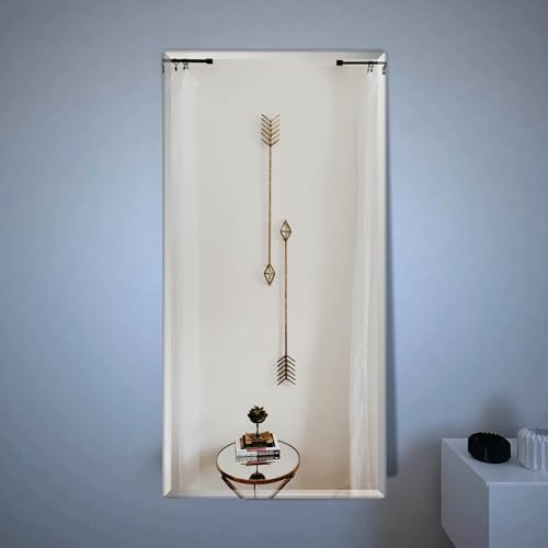 Image of Creative Arts n Frames 5mm Long Big Size 12X24 inch Beveled Smooth Edges Rectangular Wall Mount Mirror Home Decor Items (12x24 Beveled HD Mirror)