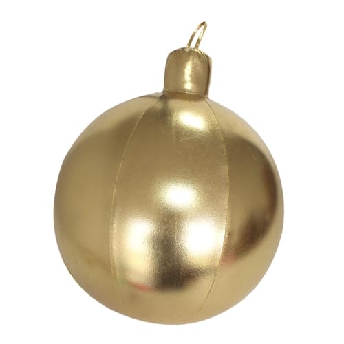SZLIFE Palla Gonfiabile Natalizia 40 Cm, Palloncino per Feste, Palla Gonfiabile in Pvc per Decorazioni Esterne Invernali, Decorazioni Natalizie per Esterno Cortili, Giardini, Feste Oro