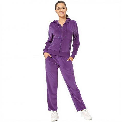 Amazon.com: MINANUO Cute Ladies Velour Tracksuit Womens 2 Pieces