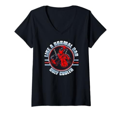 Mujer Marvel Deadpool Father's Day Like A Normal Dad Only Cooler Camiseta Cuello V