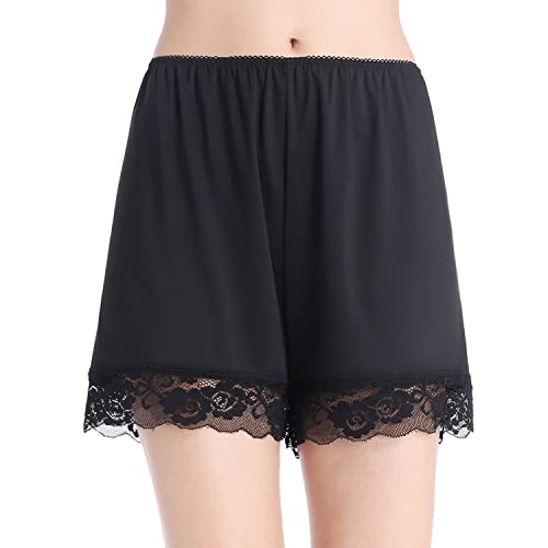 Subuteay Bloomers for Women Anti Chafing Slip Shorts Loose Pettipants with Lace Trim Mid Thigh