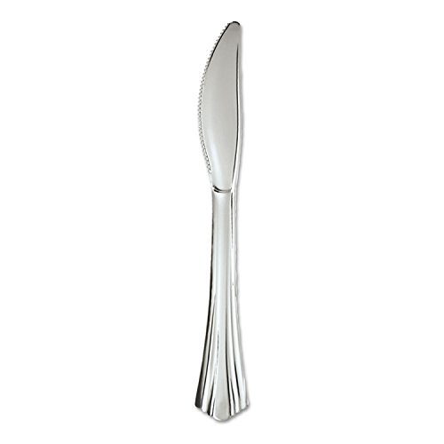 Heavyweight Plastic Knives, Silver, 7 1/2