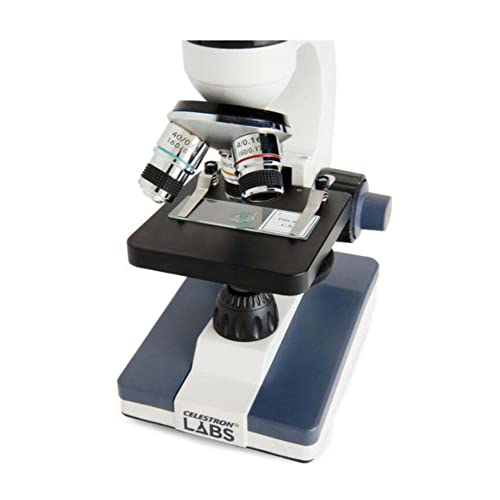 Image of Celestron CM400C Lab-Ready Compound Rotatable Monocular Head Microscope with 40-400x Magnification /Adjustable Mechanical Stage /Objective Lenses