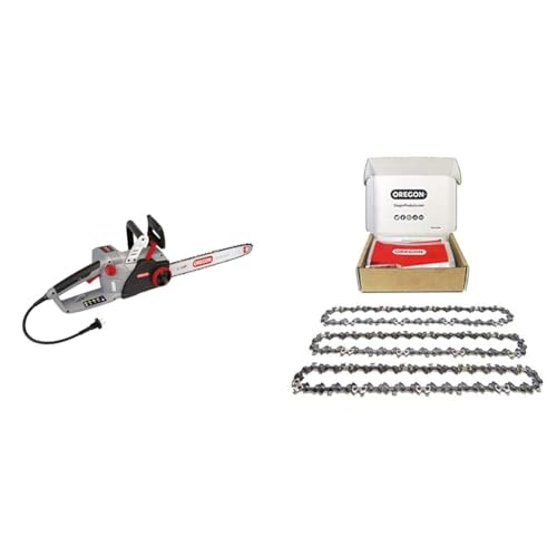 Oregon CS1500 - Tronçonneuse Électrique 230V avec Auto-Affûtage, Guide de 45 cm, Puissance 2400W & Lot de 3 Chaînes de Tronçonneuse pour Guide-Chaîne de 18' (45 cm), 62 Maillons d'Entraînement