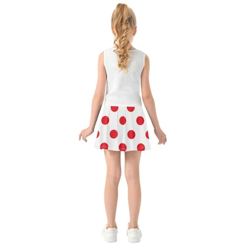 susiyo Girls Tennis Skirts Christmas Red Polka Dot Pattern Girls Athletic Golf Skirt with Built-in Shorts4