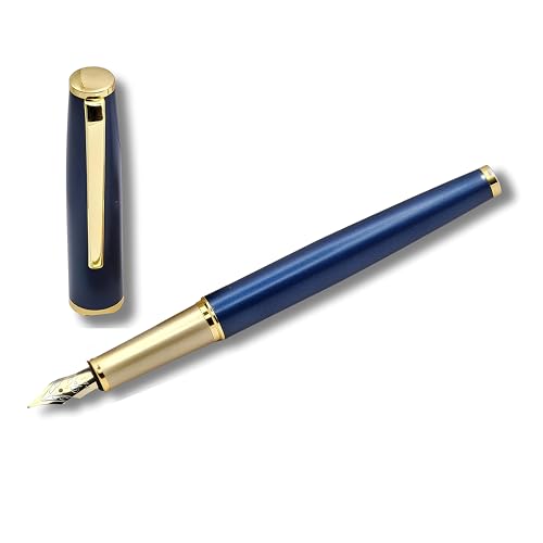 Image of Venti Fountain Pen - Metal Luxury Pen, Schmidt Nib (Medium), Best Pen Gift Set for Men & Women, Professional, Executive, Office, Nice Pens,Return Gift (F5083-Blue)