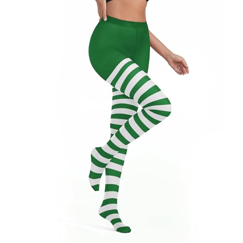 Image of American Trends Striped Tights for Women Witch Tights Halloween Costume Stretchy Pantyhose Stockings