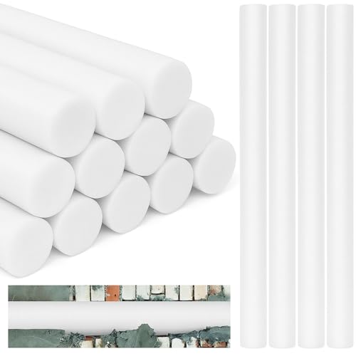 Image of Leyndo 12 Pcs 2 inch x 25.4 inch Long Backer Rod Closed Cell Caulking Filler Rope Concrete Crack Filler Expansion Joint Strips Caulk Saver Foam for Joints Crack Filling(White)