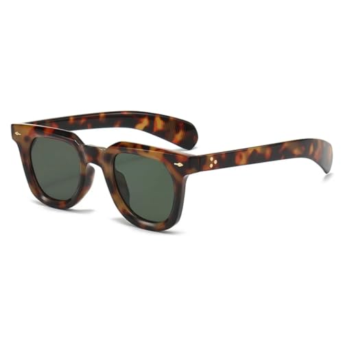 Lunettes de soleil vintage et punk à rivets pour homme et femme style rétro