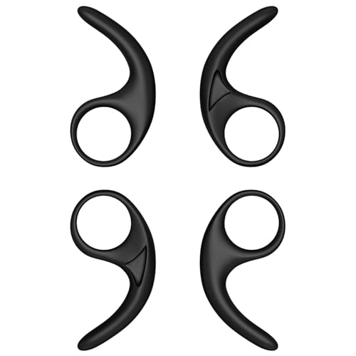 Image of Sounce Anti-Slip Silicone Ear Buds 2-Pair 4-Pcs Silicone Earphone & Bluetooth Ear Hook Medium Size Ear Hooks Plugs for in-Ear Neckband and Earphone 9MM-13MM - [Black]