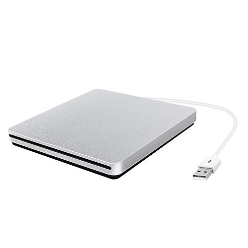 WSTERAO Lecteur de CD-DVD Externe, USB 2.0 avec graveur de DVD/CD Portable de Type C et Lecteur/Plug & Play pour Tous Les Ordinateurs Portables/Ordinateurs de Bureau; PC sous Windows