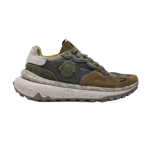 Satorisan - Chacrona Metta - Zapatillas Casual para Hombre - Sneakers Urbanas Cuero Respetuosas, Cómodas y Duraderas - Color Dark Olive - Talla 41