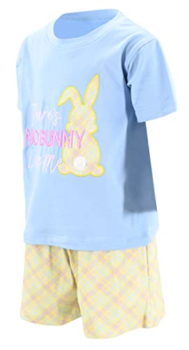 Image of Unique Baby Boys 2pc Shorts Set Outfit Short Sleeve Shirt with Embroidery Design and Shorts