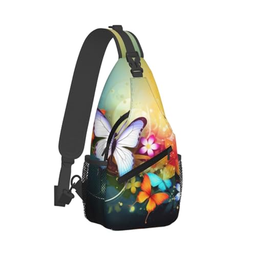 Bolso cruzado deportivo con mariposa negro miniatura 2