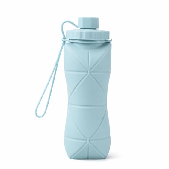 Reusable Silicone Sports Bottle 600ml, Portable Hydration Solution, Multicolor (Assorted)-image-44