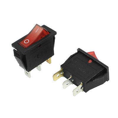 Interrupteur de bateau rocker 3 broches SPST rouge lumineux marche arrêt