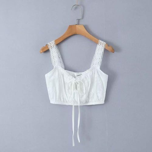 HGps8w Women's Elegant Off The Shoulder 2 Piece Boho Lace Outfits Laceup Crop Tank Top and High Waisted Flowy Long Skirt Sets3