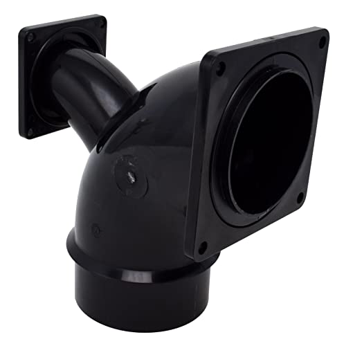 Image of Valterra T1036-1 Flanged Valve Fitting - 2-Way Ell, 3 inch Spigot x 3 inch Rotating Flange x 1-1 /2 inch Rotating Flange , Black