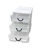 Decor Hut 3 Drawer Plastic Organizer with Easy Pull Out Draws, Little Handle. Great for Sewing, Art, Beading & More