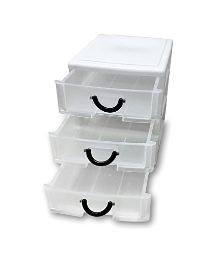 Decor Hut 3 Drawer Plastic Organizer with Easy Pull Out Drawer with Durable Handle - Great for Storing Sewing Art and Crafts Beading Office Supply School Supply