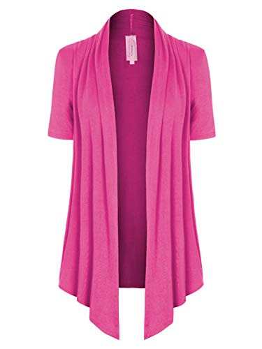 Image of MixMatchy Women's Lightweight Short Sleeve Draped Open Front Cardigan Vest