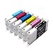 DX 100 Ink Cartridge 200 ML Remanufactured lnk Cartridge Replacement for Fujifilm Frontier-S DX100 Printer 6PK(Black,Cyan,Magenta,Yellow,Pink, Skybule)