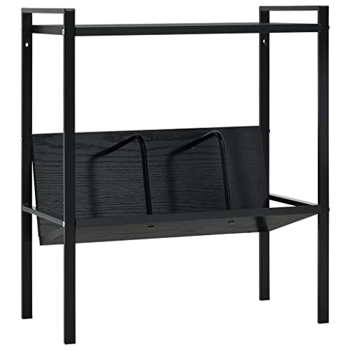 KTHLBRH Estantería con 2 estantes, color negro, 52 x 28 x 59 cm, material de madera, vitrina, almacenamiento, estantería para libros, adecuada para salón, dormitorio, vestíbulo