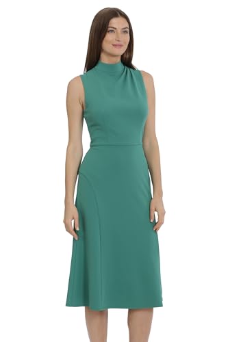 Image of Maggy London Women's Maggy London Women's Dresses High Neck Empire Waist Midi Dress Career Workwear