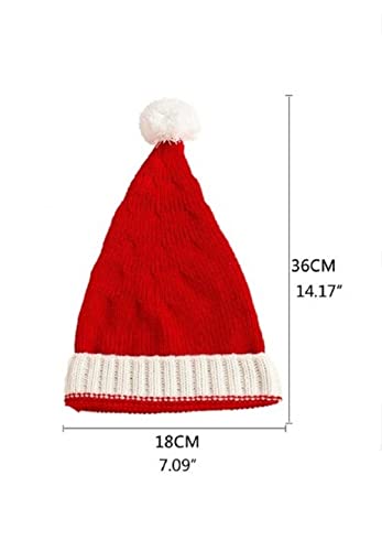 Family Matching Christmas Hat Winter Warmer Knit Cap Xmas Parent-Child Pom Beanie Hat Santaa Crochet Hats Red 5