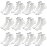 LAETBBE 12 Pairs Toddler Socks Boys Socks, Boys Ankle Sock Kids Low Cut Sock for Boy Girls 4-7 Years(White)