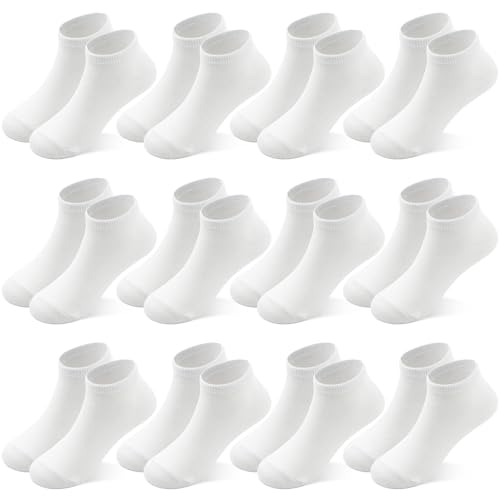 Image of 12 Pairs Boys Low Cut Ankle Socks, Kids School Socks 1-14 Years
