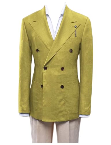 Men's Navy Blue01 Linen Suit Jacket Formal Wedding Blazer for Men-Color13