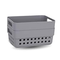 PARENCE.- Set mit 2 kleinen Aufbewahrungskörben aus Kunststoff – Mehrzweckkörbe 350 ml, 12 x 7,5 x 5 cm, Küche, Bad, Büro, praktischer Organizer
