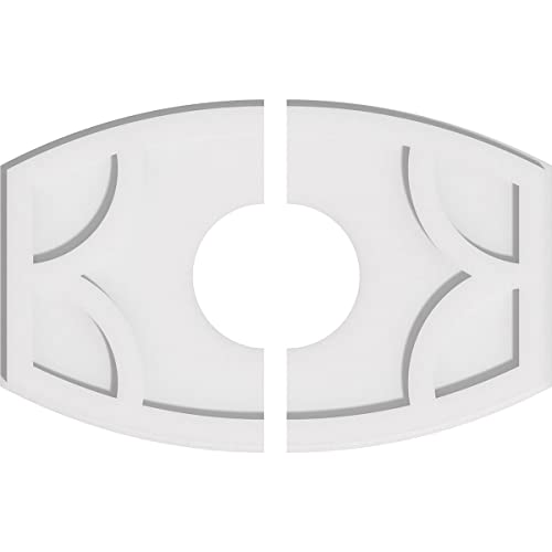 Image of Ekena Millwork CMP22X14KY2-06000 Kailey Architectural Grade PVC Contemporary, Two Piece Urethane Ceiling Medallions 22 inchW x 14 5 /8 inchH x 6 inchID x 11 3 /4 inchC x 1 inchP