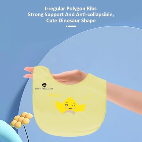 Image of StarAndDaisy Reusable Silicone Bib for Baby with Adjustable Buttons for Mess-Free Feeding